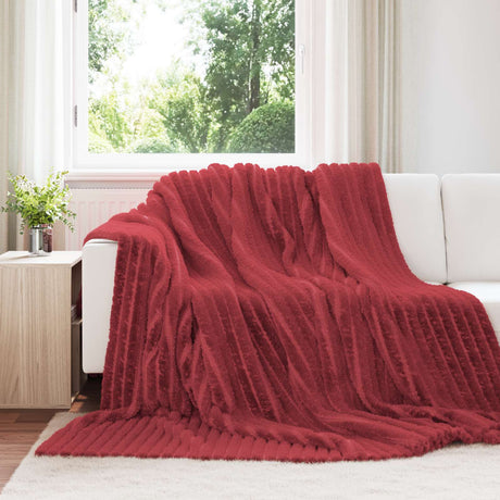 Vidaxl kleden 6 st bordeaux rood 240 x 220 cm 8.76 kg fleece