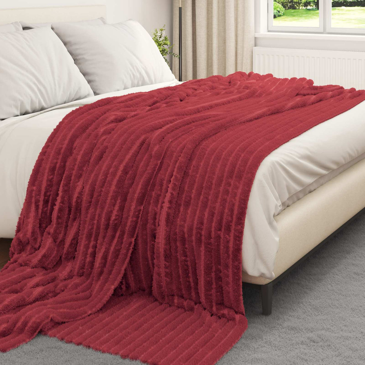 Vidaxl kleden 6 pcs bordeaux rood 270 x 240 cm fleece