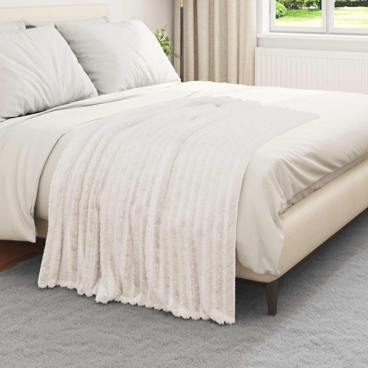 Vidaxl kleden 6 st crèmekleurig 150 x 130 cm 2.85 kg fleece