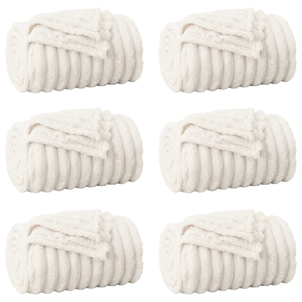 Vidaxl kleden 6 st crèmekleurig 240 x 220 cm 8.76 kg fleece