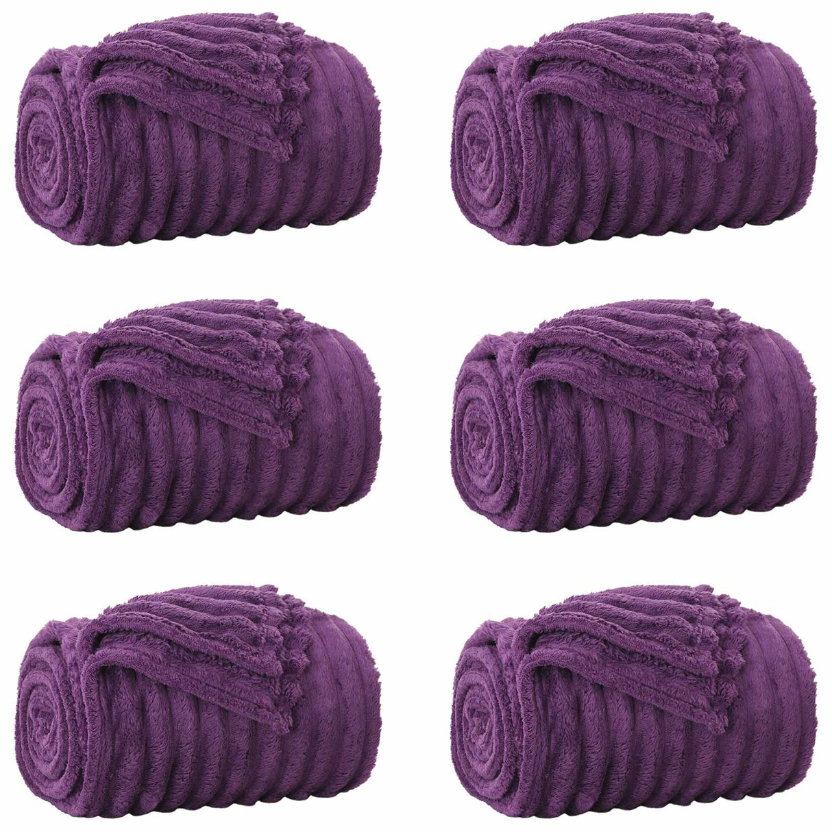 Vidaxl kleden 6 pcs paars 270 x 240 cm fleece