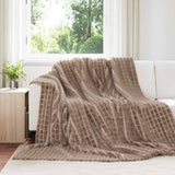 Vidaxl gooi deken kameel 240 x 220 cm fleece
