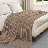Vidaxl gooi deken kameel 240 x 220 cm fleece