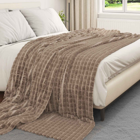 Vidaxl gooi deken kameel 240 x 220 cm fleece