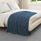 Vidaxl gooi deken marineblauw 150 x 130 cm fleece