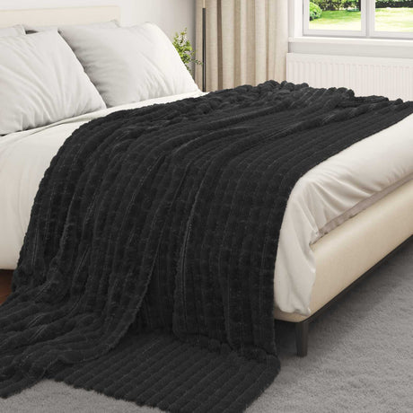 Vidaxl gooi deken zwart 270 x 240 cm 1.7 kg fleece