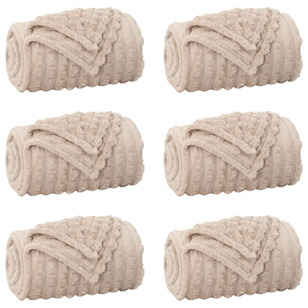 Vidaxl kleden 6 pcs beige 200 x 150 cm fleece