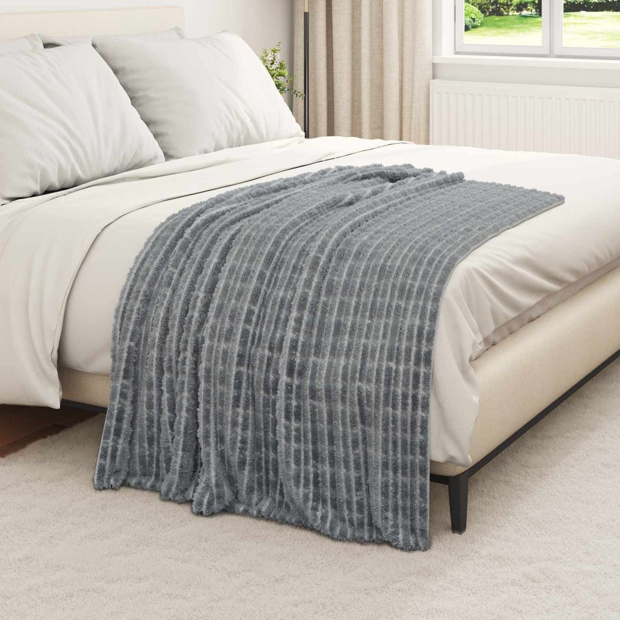 Vidaxl kleden 6 pcs donkergrijs 150 x 130 cm fleece