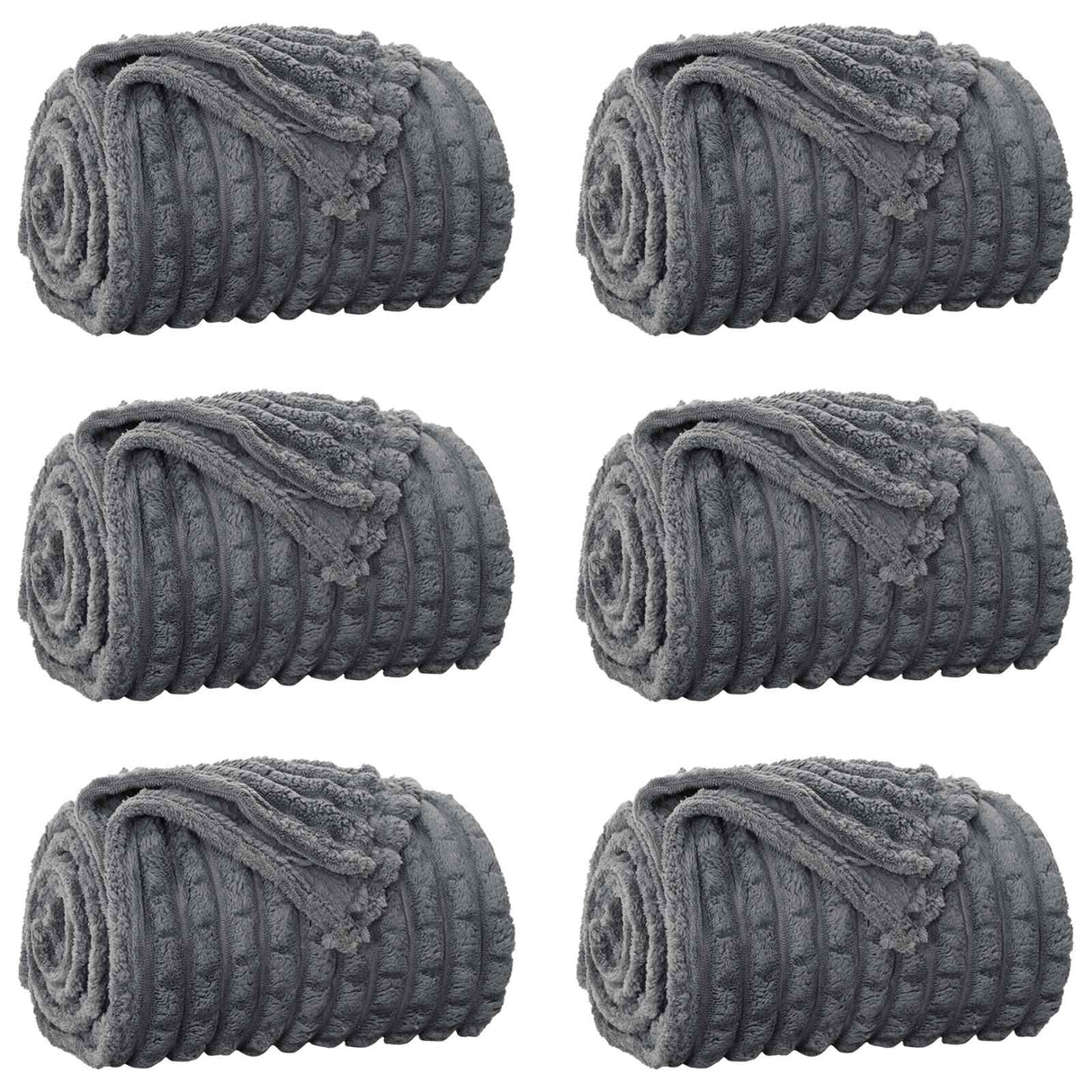 Vidaxl kleden 6 pcs donkergrijs 200 x 150 cm fleece