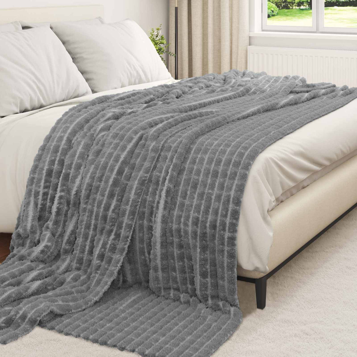 Vidaxl kleden 6 st donkergrijs 270 x 240 cm 9.44 kg fleece