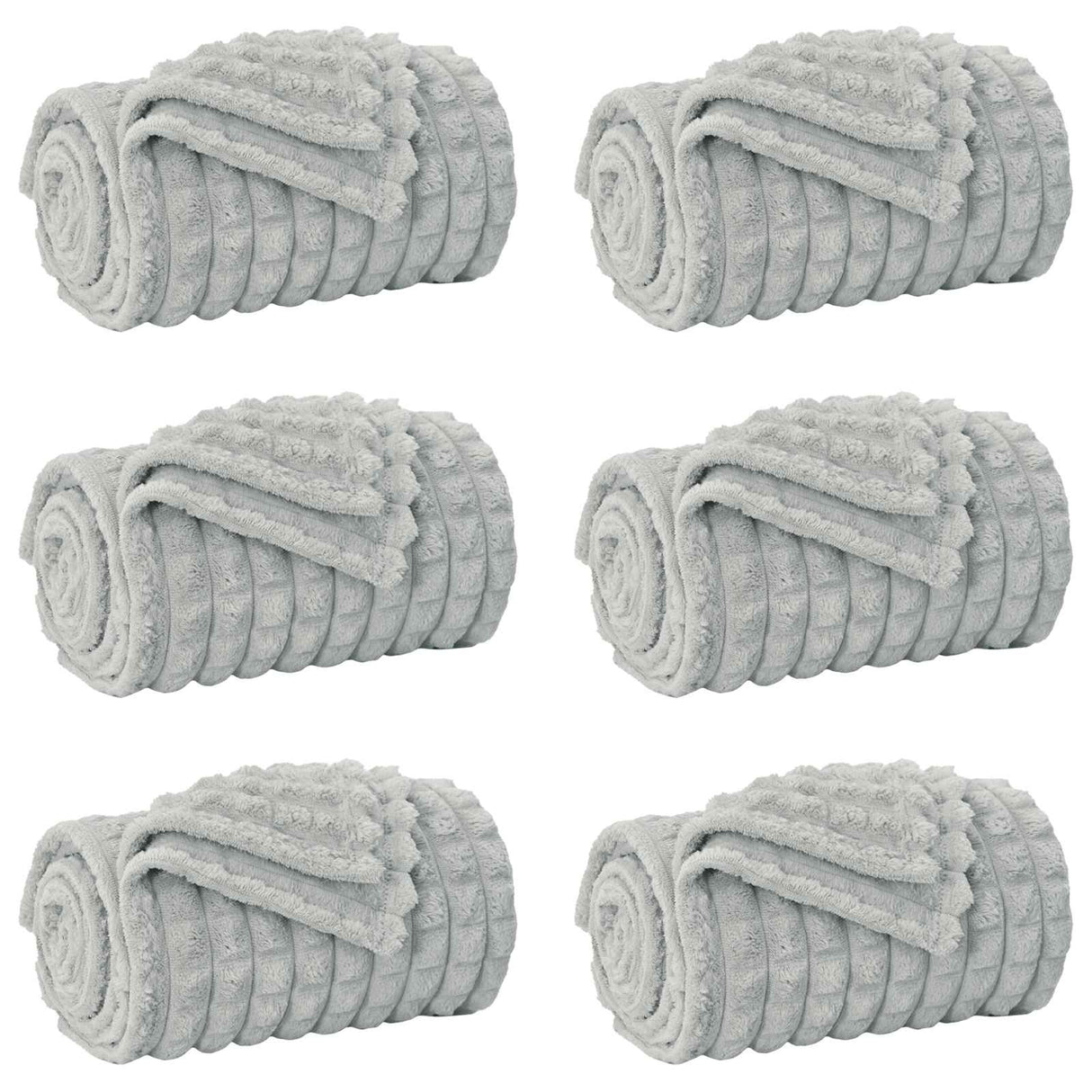 Vidaxl kleden 6 pcs grijs 200 x 150 cm fleece