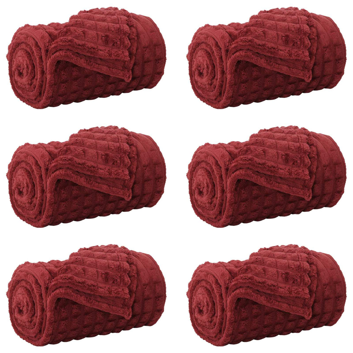 Vidaxl kleden 6 pcs bordeaux rood 200 x 150 cm fleece