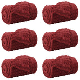 Vidaxl kleden 6 pcs bordeaux rood 200 x 150 cm fleece