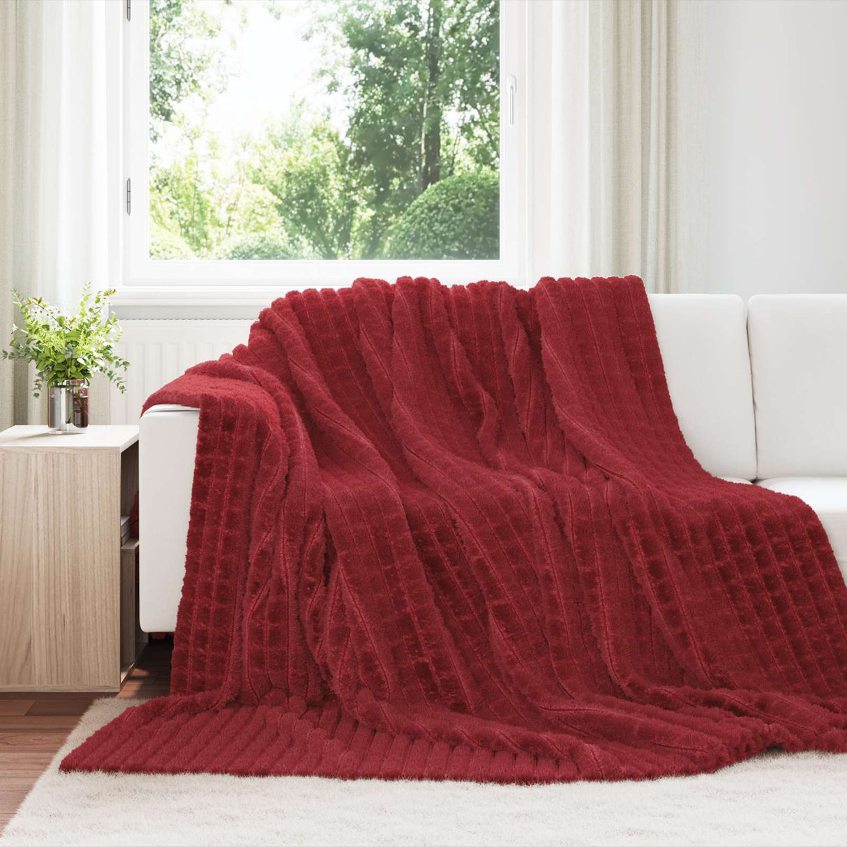 Vidaxl kleden 6 pcs bordeaux rood 270 x 240 cm fleece