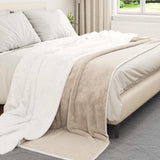 Vidaxl gooi deken beige 220 x 240 cm fleece