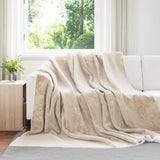 Vidaxl gooi deken beige 240 x 270 cm fleece