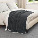 Vidaxl plaid donkergrijs 130 x 150 cm 1 kg fleece