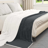 Vidaxl gooi deken donkergrijs 220 x 240 cm fleece