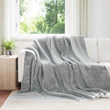 Vidaxl gooi deken grijs 220 x 240 cm fleece