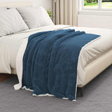 Vidaxl gooi deken marineblauw 130 x 150 cm fleece