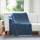 Vidaxl gooi deken marineblauw 150 x 200 cm fleece