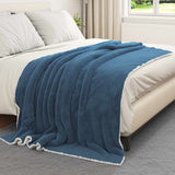 Vidaxl gooi deken marineblauw 150 x 200 cm fleece