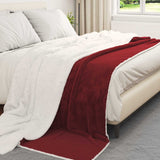 Vidaxl gooi deken bordeaux rood 220 x 240 cm fleece
