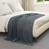 Vidaxl gooi deken donkergrijs 170 x 130 cm fleece