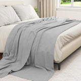 Vidaxl gooi deken grijs 240 x 220 cm fleece