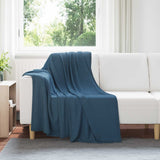 Vidaxl gooi deken marineblauw 170 x 130 cm fleece