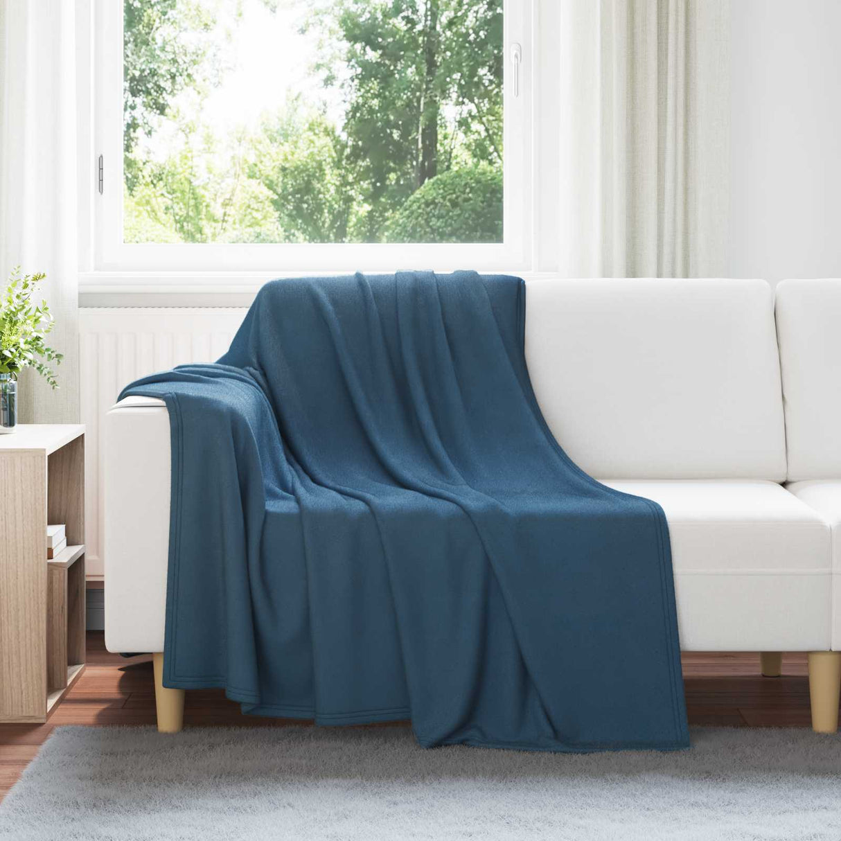 Vidaxl gooi deken marineblauw 200 x 150 cm fleece