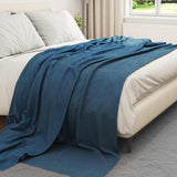 Vidaxl gooi deken marineblauw 270 x 240 cm fleece