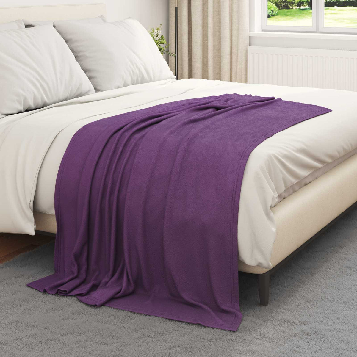 Vidaxl plaid paars 170 x 130 cm 0.31 kg fleece