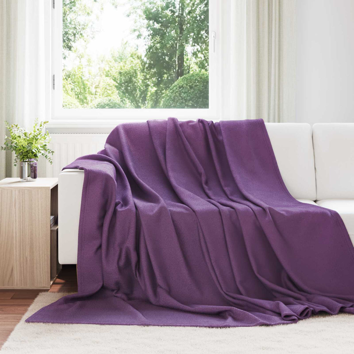 Vidaxl gooi deken paars 240 x 220 cm fleece