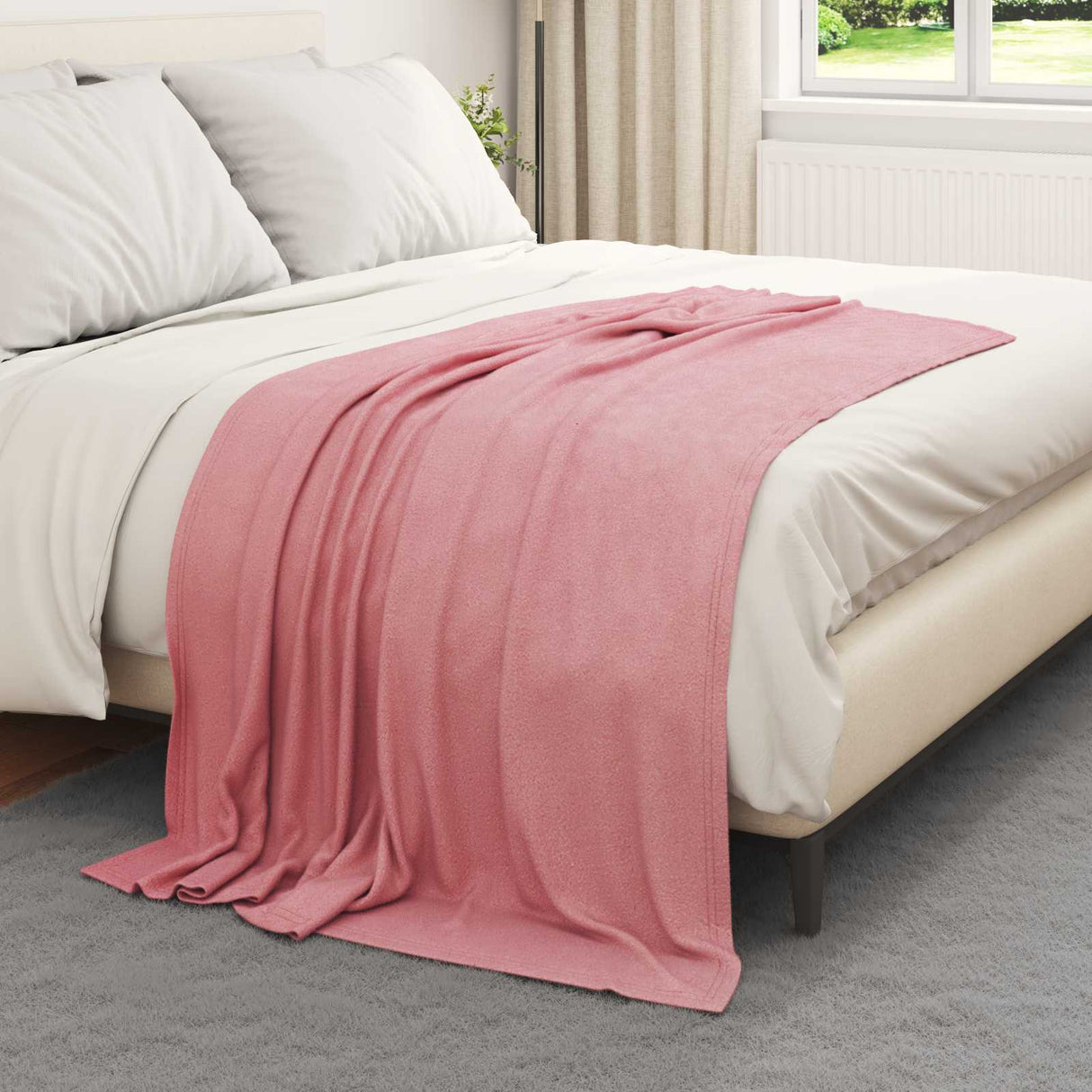 Vidaxl gooi deken roze 170 x 130 cm fleece