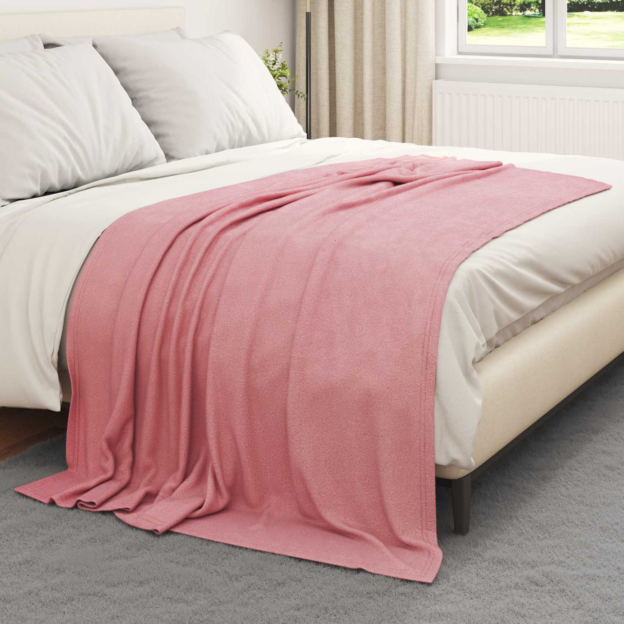 Vidaxl gooi deken roze 200 x 150 cm fleece