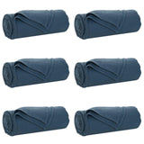 Vidaxl kleden 6 pcs marineblauw 270 x 240 cm fleece