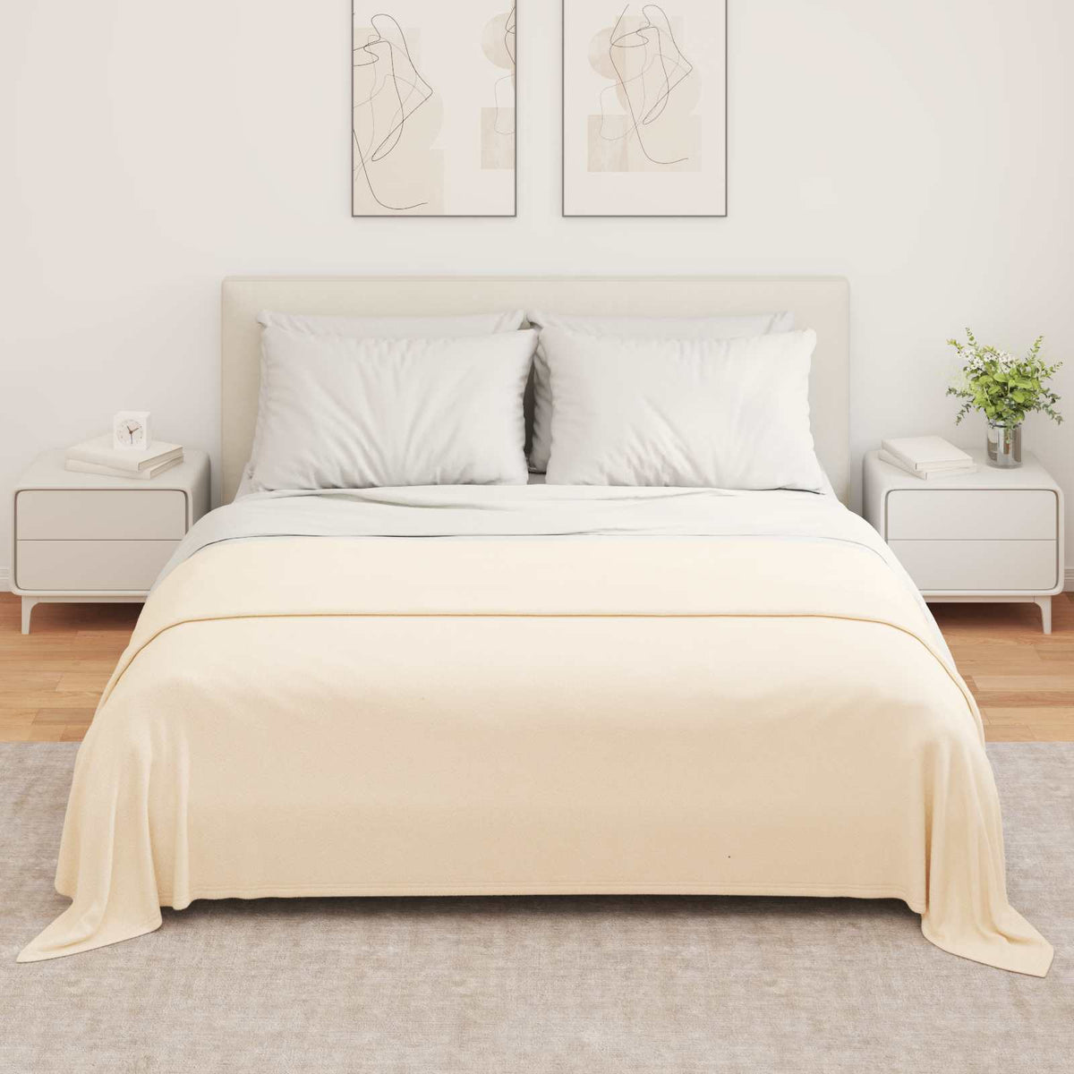 Vidaxl kleden 6 st crèmekleurig 280 x 210 cm 4.85 kg fleece