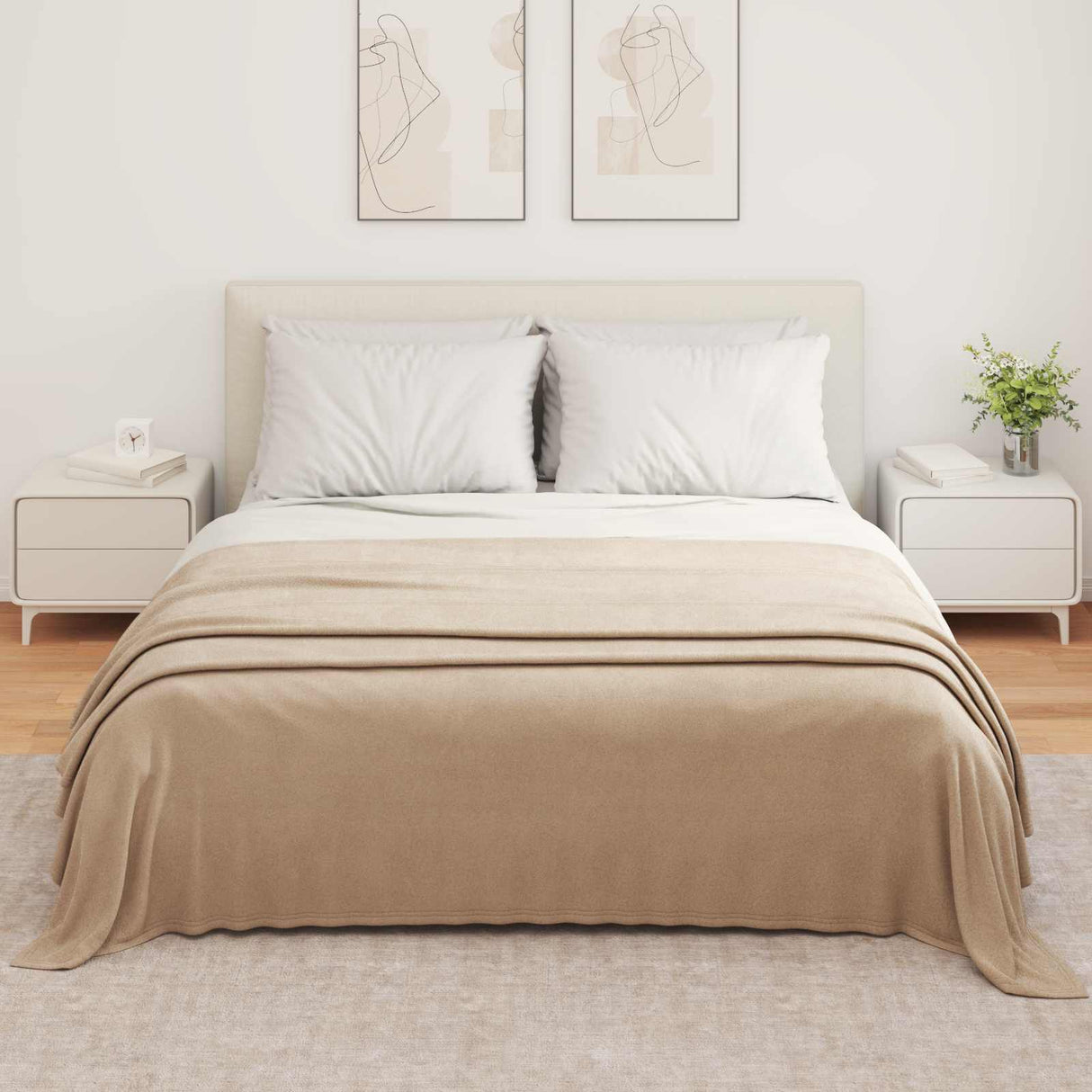 Vidaxl kleden 6 pcs kameel 350 x 270 cm fleece