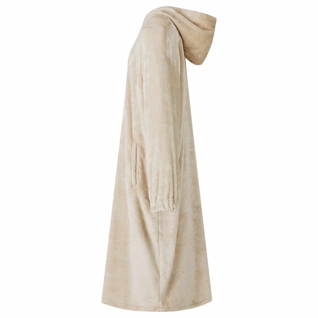 Vidaxl deken hoodie beige l flanel