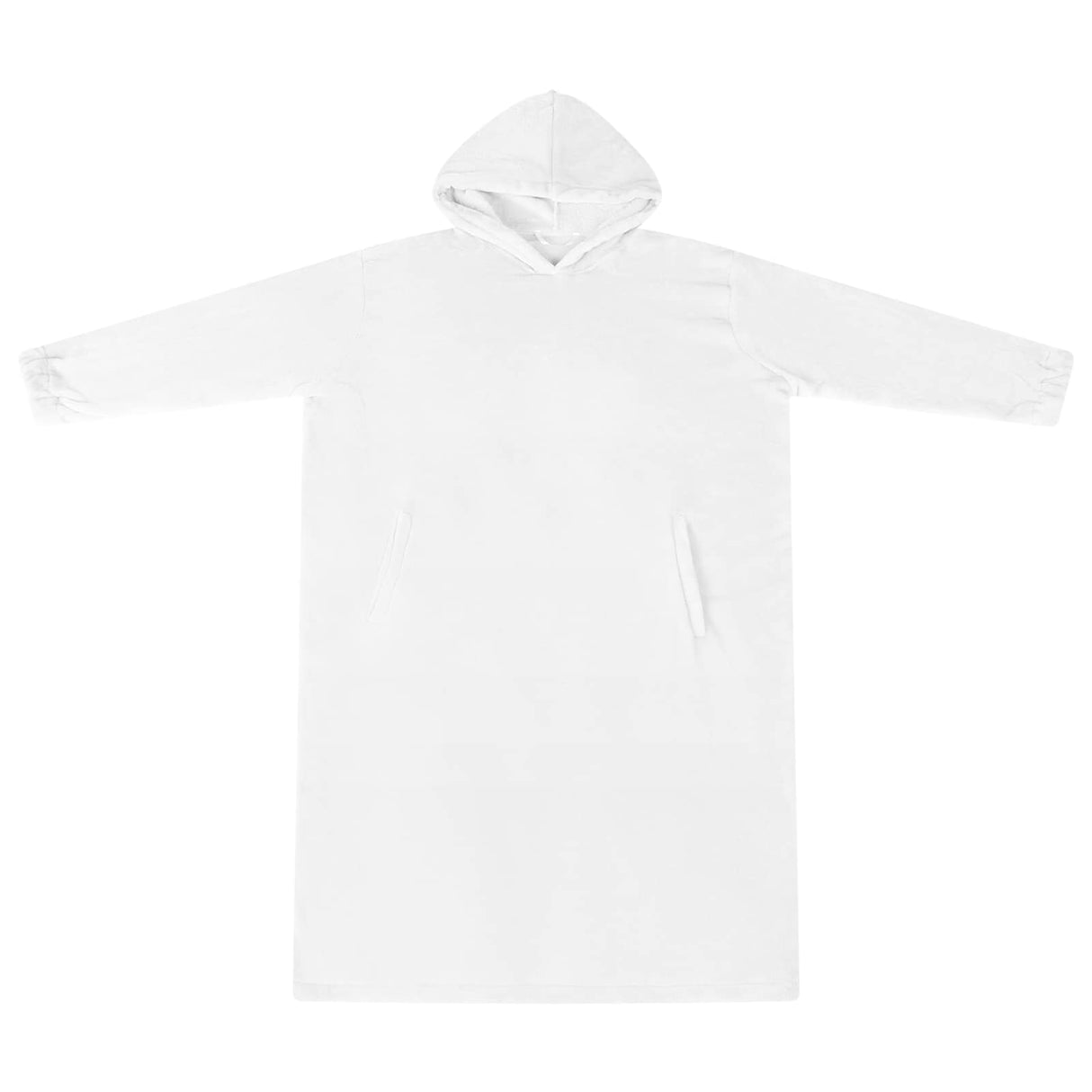 Vidaxl deken hoodie wit m flanel