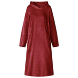 Vidaxl deken hoodie bordeaux rood l flanel