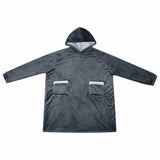 Vidaxl deken hoodie marineblauw m fleece en flanel