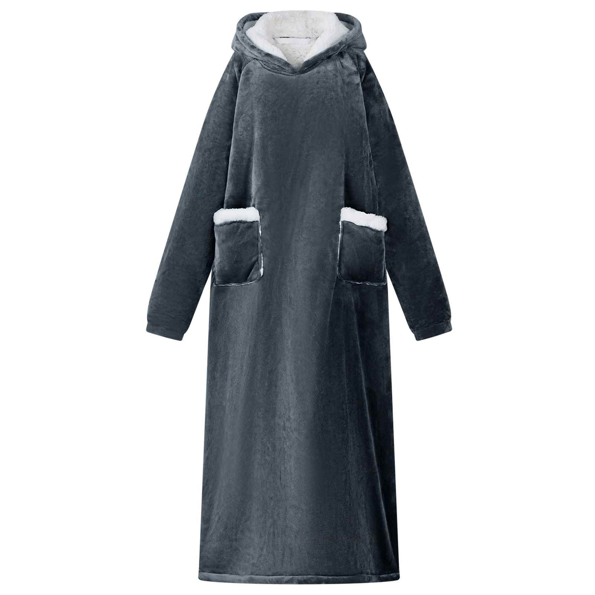Vidaxl deken hoodie marineblauw m fleece en flanel