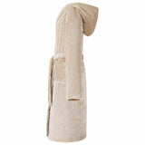 Vidaxl badjas hoodie beige s flanel