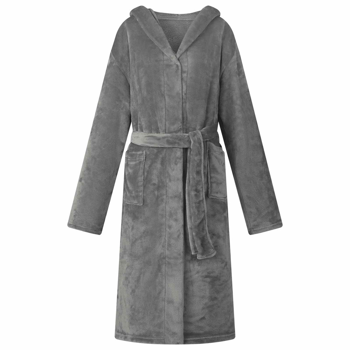 Vidaxl badjas hoodie donkergrijs xl flanel