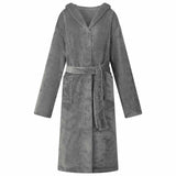 Vidaxl badjas hoodie donkergrijs xxl flanel