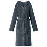 Vidaxl badjas hoodie marineblauw l flanel