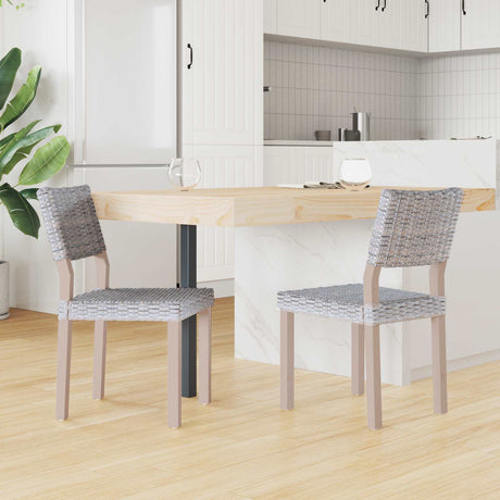 Vidaxl eetkamerstoel gendt 2 st kubu rattan wit gewassen