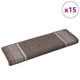 Vidaxl zelfklevende trapmatten 15 pcs bruin 65 x 21 x 4 cm